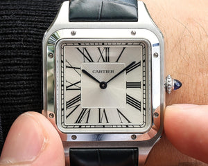 Cartier Santos dumont bracelet cuir noir