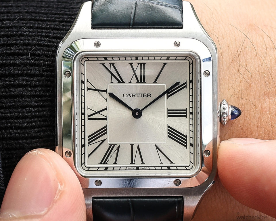 Cartier Santos dumont bracelet cuir noir