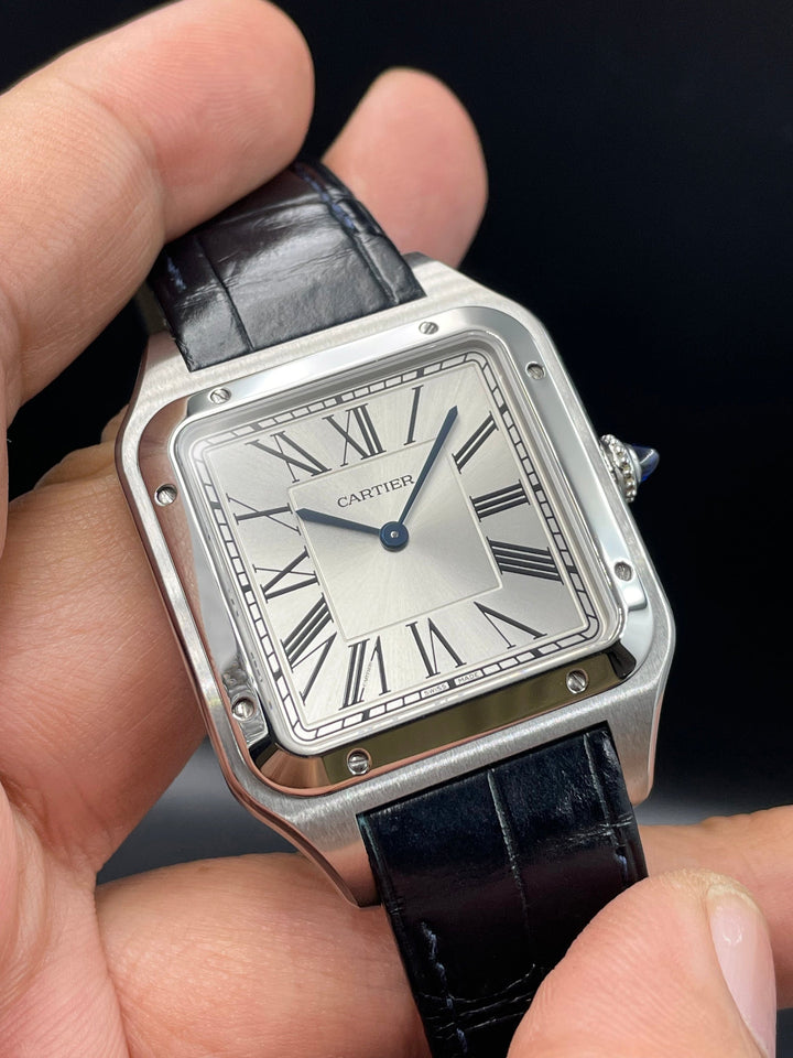 Cartier Santos dumont bracelet cuir noir