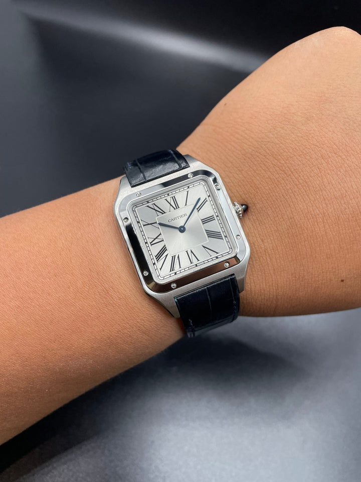 Cartier Santos dumont bracelet cuir noir